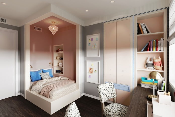 children's room design in the interior of an apartment of 45 square meters
