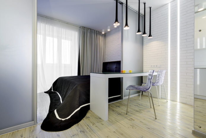 interior of a studio apartment of 45 square meters
