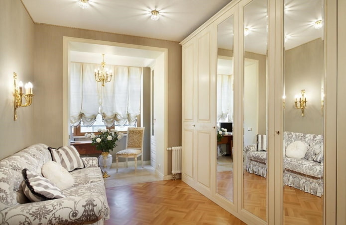 45 square meter apartment interior in classic style