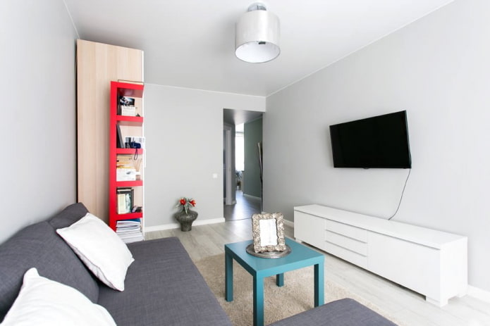 interior of an apartment of 45 square meters in a modern style