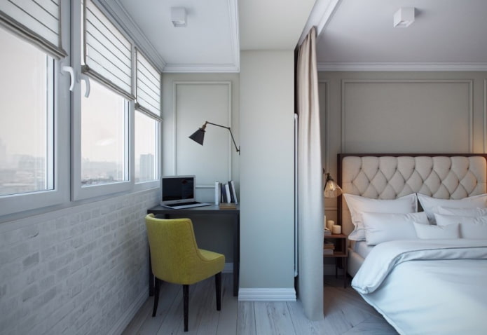 office design in the interior of an apartment of 45 square meters