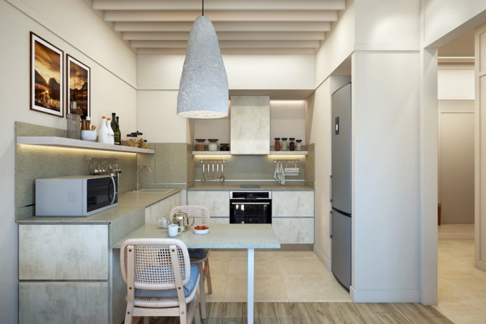 Kitchen in an apartment of 46 sq m
