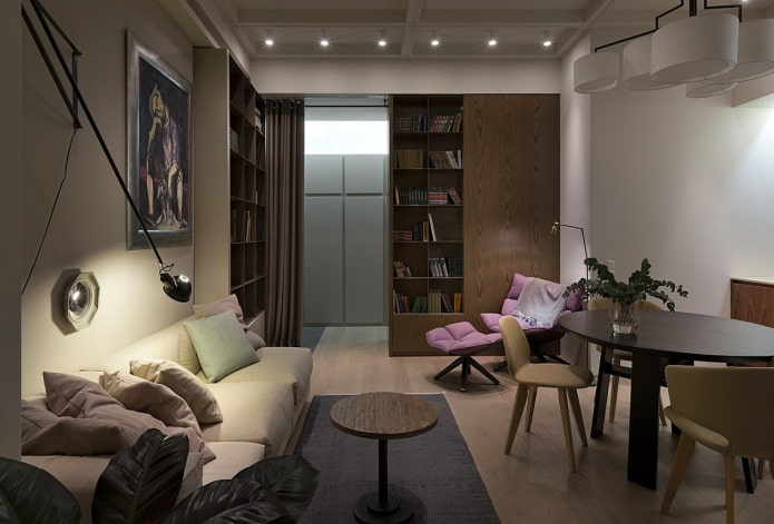 interior of a two-room apartment of 50 square meters