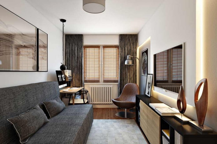 interior of a two-room apartment of 50 square meters