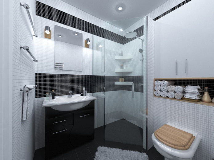 bathroom interior in a 50 square meter apartment