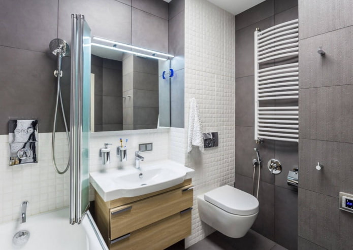 bathroom interior in a 50 square meter apartment