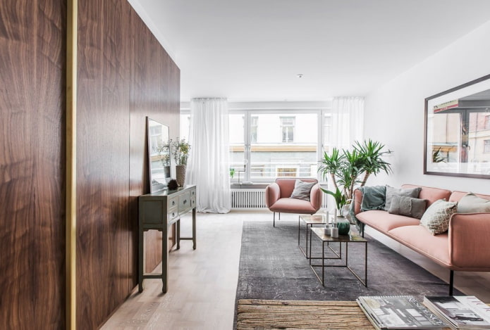 interior of a two-room apartment of 50 square meters