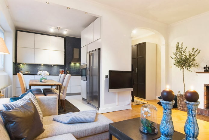 interior of a two-room apartment of 50 square meters