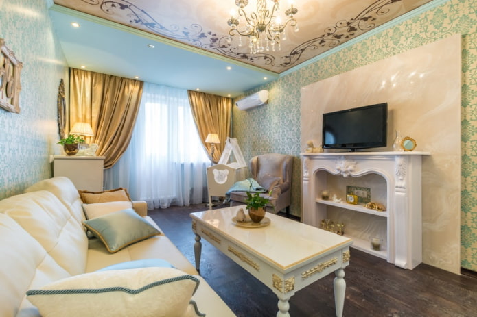 50 square meter apartment interior in classic style