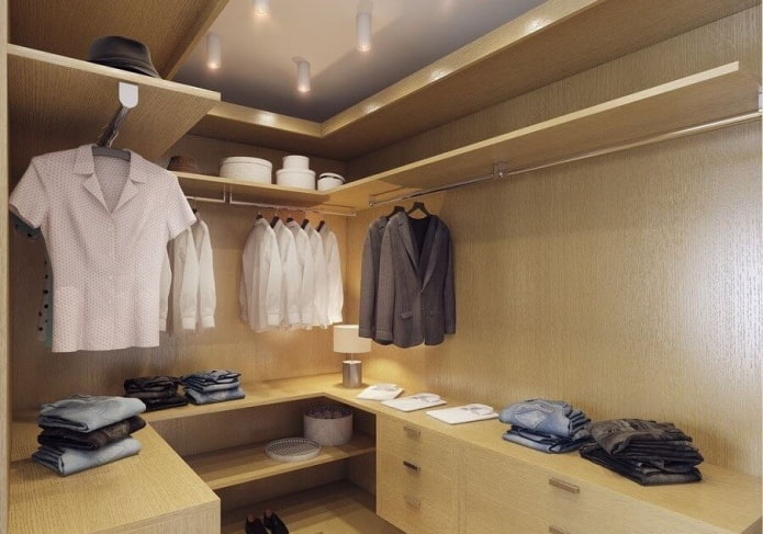 dressing room interior in a 50 square meter apartment