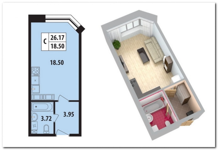18 sq m apartment layouts