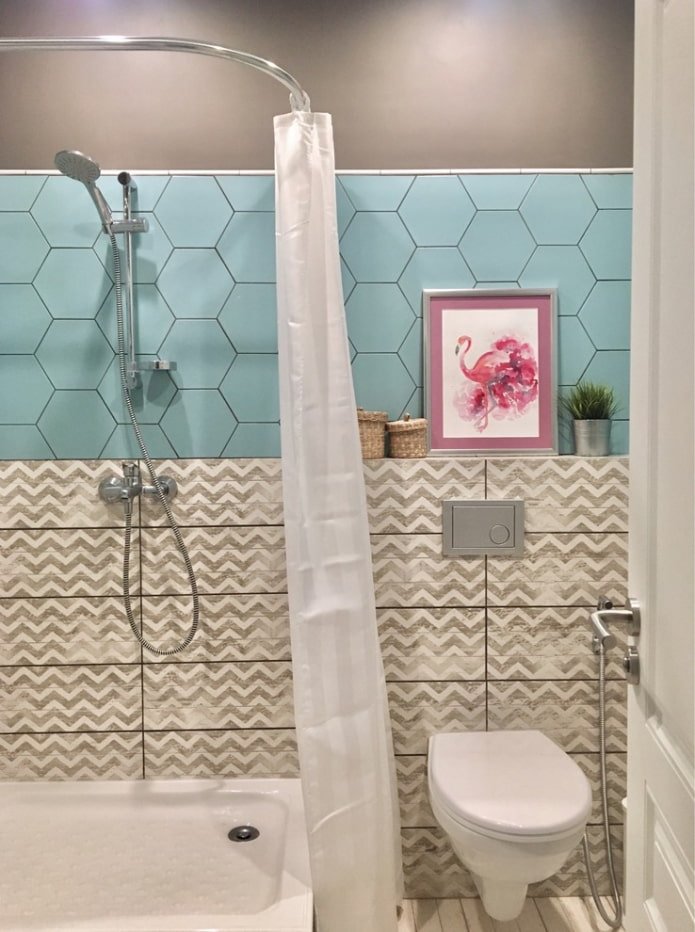 bathroom design in the interior of a studio apartment