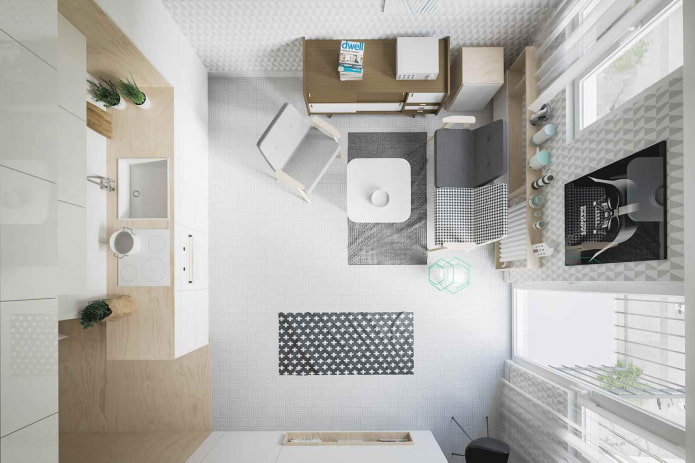 Studio layout 20 sq. m.
