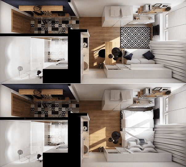 20 sq. m. studio apartment layouts
