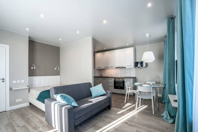 Scandinavian style with blue accents