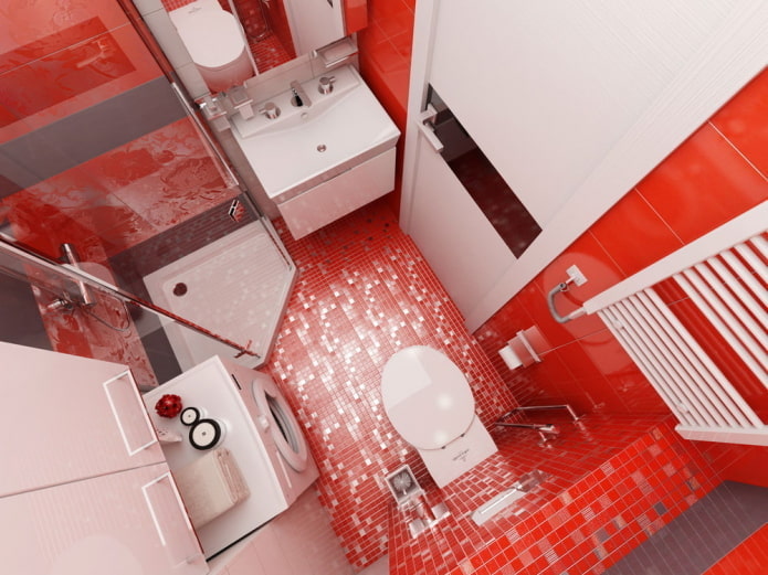 interior of the bathroom in the studio apartment