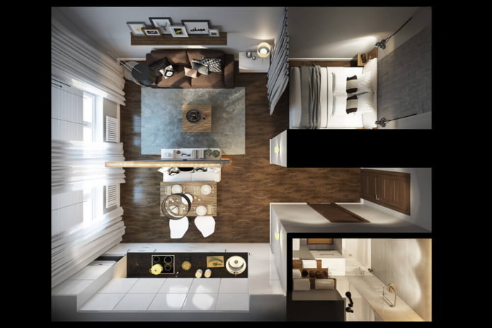studio layout 29 sq. m.