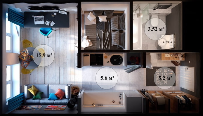 30 sq.m. studio layouts