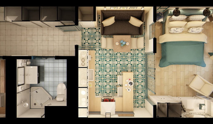 studio layout 29 sq. m.