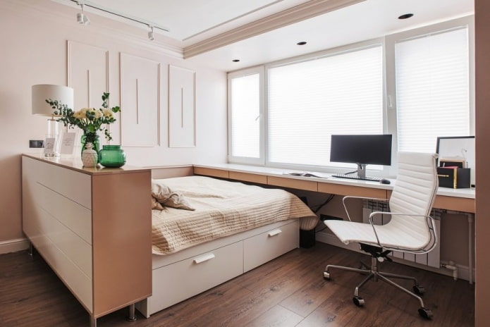 furniture in the interior of a studio apartment