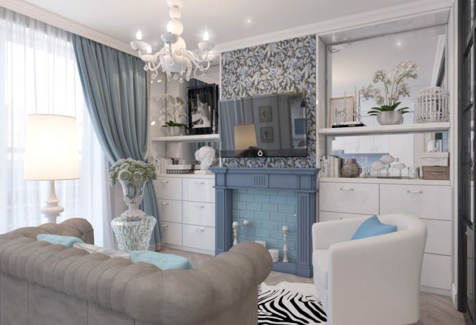 design project of an apartment in neoclassical style