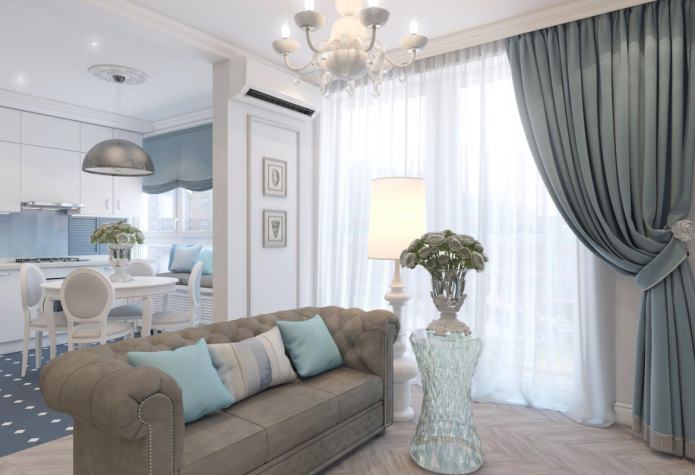 design project of an apartment in neoclassical style