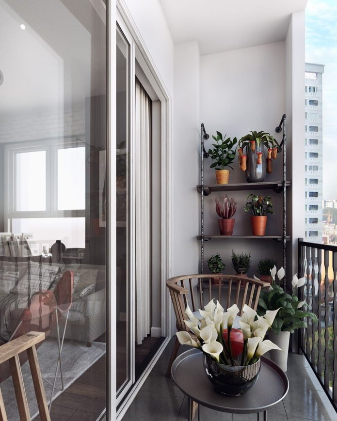 cozy unglazed balcony
