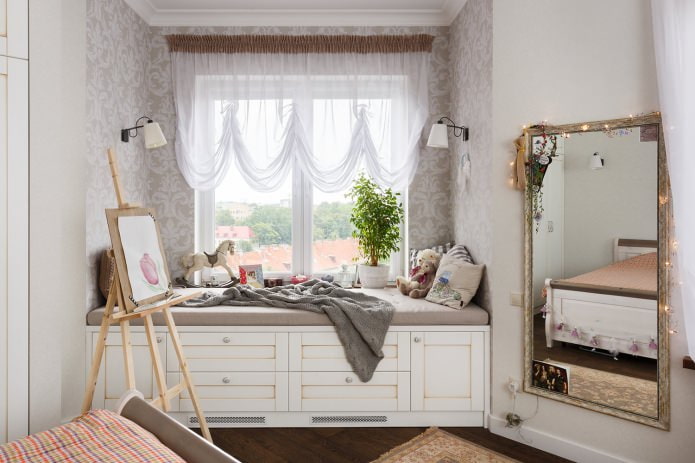 bed with drawers in the nursery