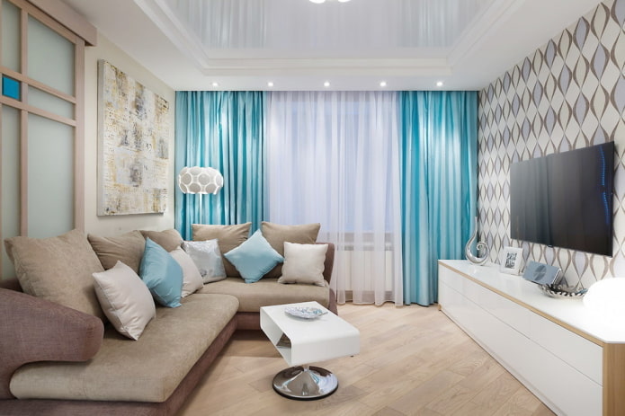 furniture in the interior of a small living room