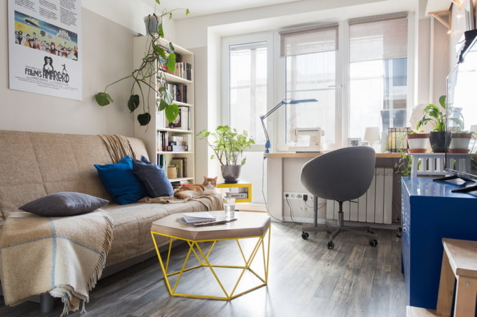 furniture in the interior of a small living room