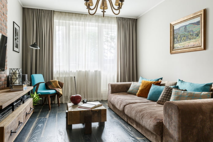 furniture in the interior of a small living room