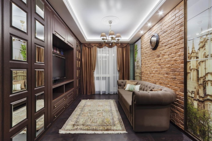 lighting in the interior of a small living room
