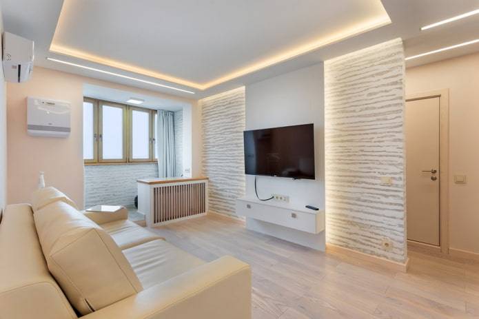 Ceiling and TV-area lighting