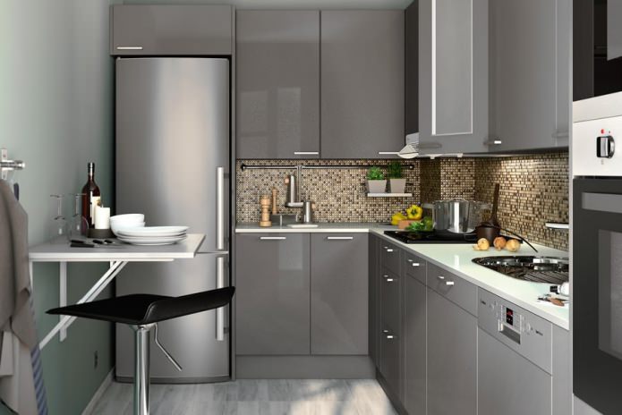 small kitchen with a bar counter