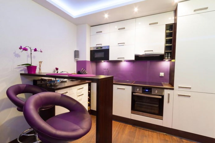 bar counter in the kitchen interior