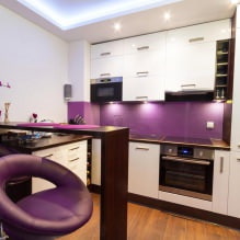 Small kitchen design with a bar counter-1