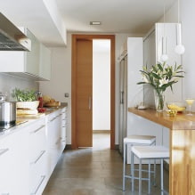 Design of a small kitchen with a bar counter-10