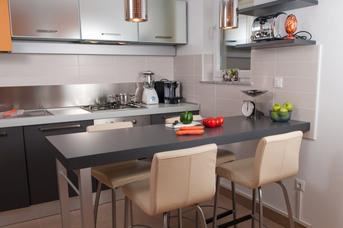 bar counter design in a small kitchen