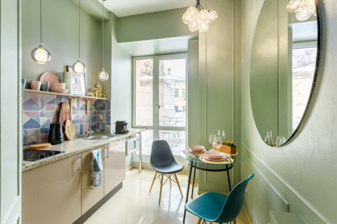 color scheme of a small-sized kitchen