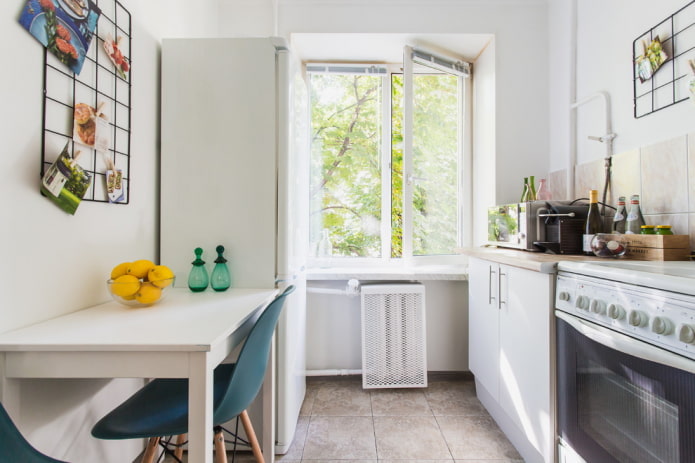 kitchen area of 5 sq. m in Scandinavian style