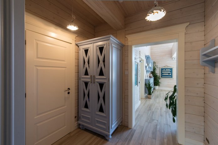 hallway design in a wooden house