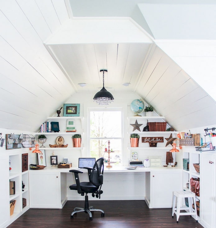 workplace in the attic