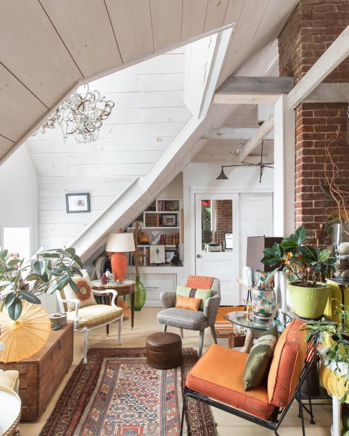 rustic style attic