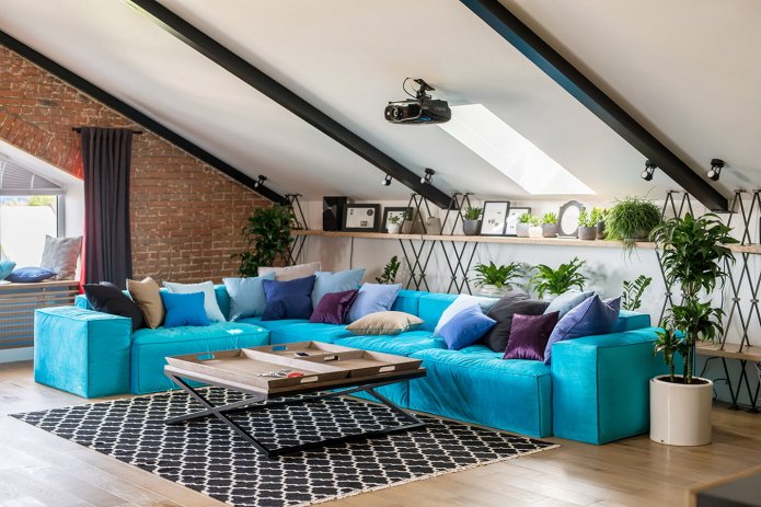 light sofa in modern eclectic style