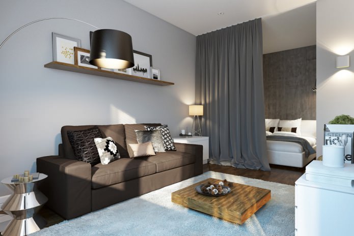 Design of a small modern apartment of 30 sq. m.