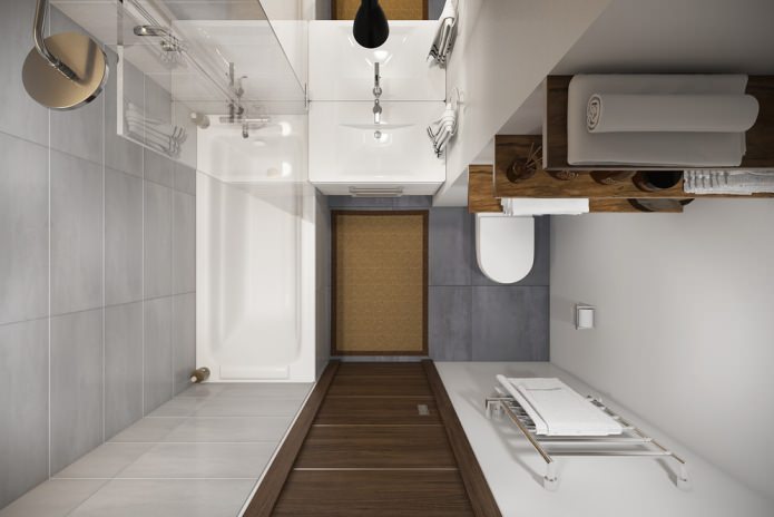 interior of the bathroom in a studio apartment
