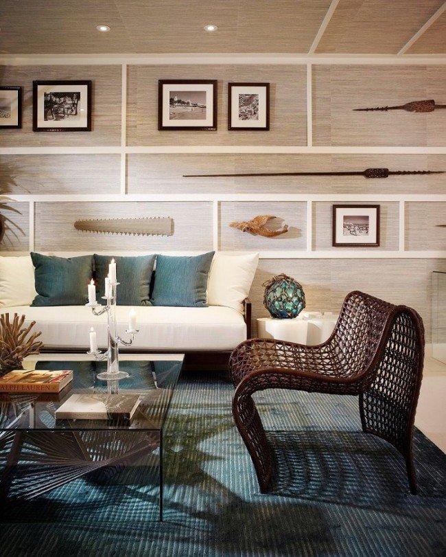 bamboo imitation wallpaper in the interior