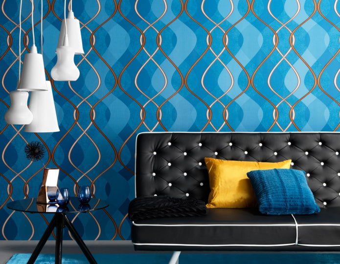 wallpaper with a wave print 