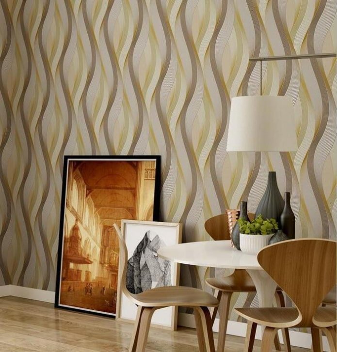 wallpaper with a wave print 