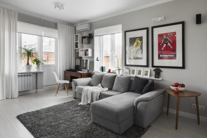 Sofa and work area